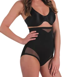 Culotte taille haute gainante - Noire en nylon