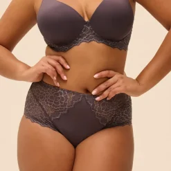 Culotte taille haute gris