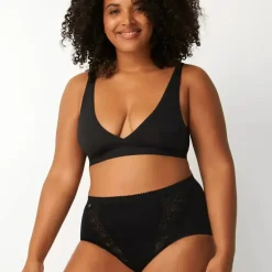 Culotte taille haute noire sloggi Chic Maxi BLACK en coton