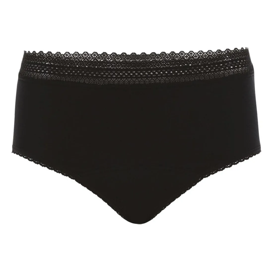 Culotte taille haute pour les règles noir en coton