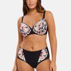Culotte taille haute Rosa Fantaisie Aquarelle Florale Noire