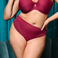 Culotte taille haute rouge