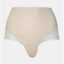 Culotte ventre-plat gainante avec dentelle Beige