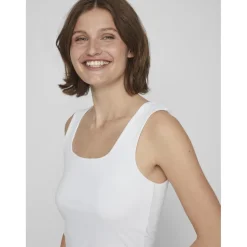 Débardeur bodycon fit col rond blanc Meg