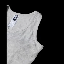 Débardeur col rond gris en viscose