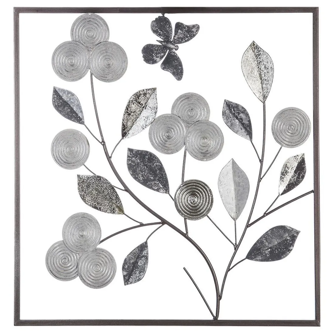 Décoration murale métal silver 50X50