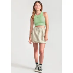 Debardeur fille MURGI vert anis en coton