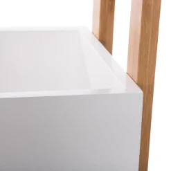 Desserte à 3 Étages en Bambou Blanc