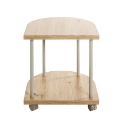Desserte en métal gris étagères décor chêne