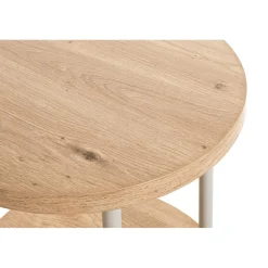Desserte en métal gris étagères décor chêne