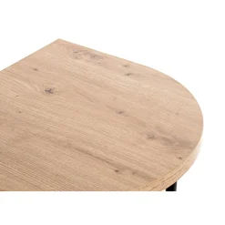 Desserte sur roulette avec double plateau décor chène bord arrondi