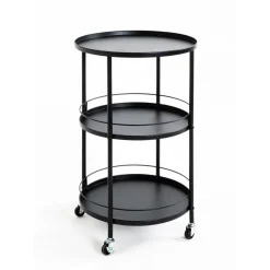 desserte tablettes en métal laqué noir