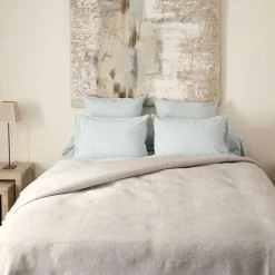 Dessus de lit micro-motif jacquard PERIGORD perle