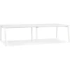 Double bureau bench ou table de réunion 'AMADEUS' en bois et métal blanc
