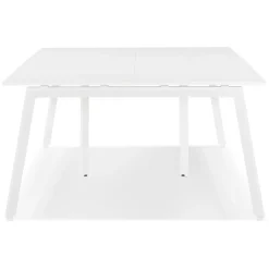 Double bureau bench ou table de réunion 'AMADEUS' en bois et métal blanc
