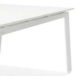 Double bureau bench ou table de réunion 'AMADEUS' en bois et métal blanc