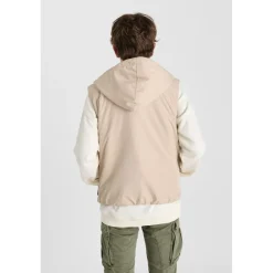 Doudoune garçon sans manches à capuche IRONBO beige Ira en nylon