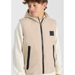 Doudoune garçon sans manches à capuche IRONBO beige Ira en nylon