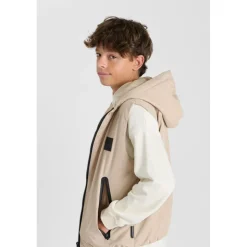 Doudoune garçon sans manches à capuche IRONBO beige Ira en nylon