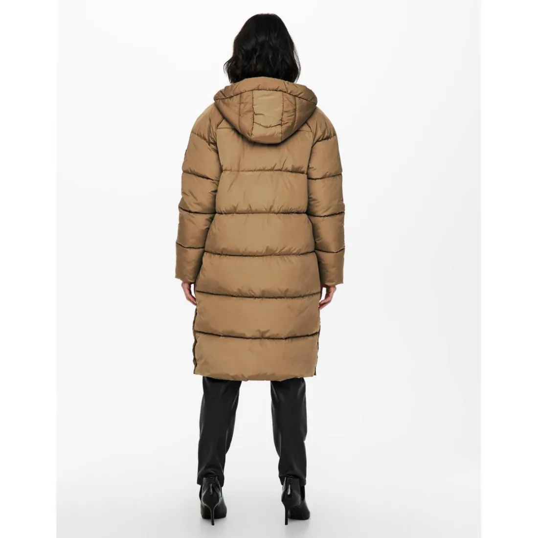 Doudoune longue matelassée beige