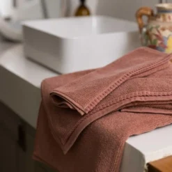 Drap de douche Bora Terracotta 70 x 130