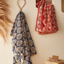 Drap de plage imprimé en jacquard de coton Orange