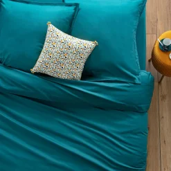 Drap Housse B30 160x200cm 2 places bleu canard