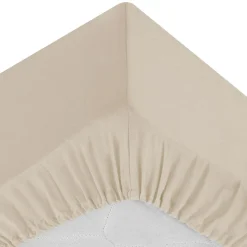 Drap Housse B30 160x200cm 2 places en beige lin