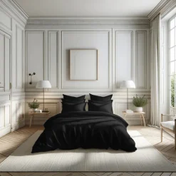 Drap Housse Grand Bonnet Percale De Coton TERTIO® -Noir
