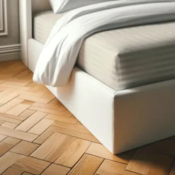 Drap Housse Grand Bonnet XL satin de coton rayé TERTIO® - Ecru
