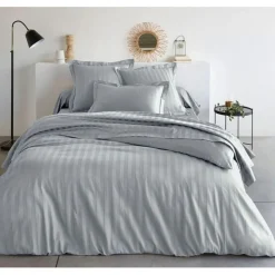 Drap Housse Grand Bonnet Satin De Coton uni TERTIO® - Gris Perle