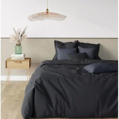 Drap housse sommier articulé coton TERTIO® - Noir