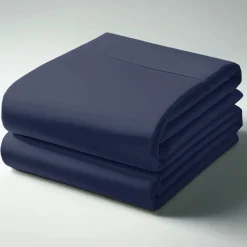 Drap Housse uni Grand Bonnet Satin De Coton TERTIO® - Bleu indigo