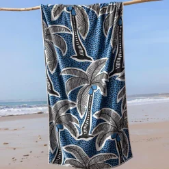 Drap plage PALMIER 90x180 bleu
