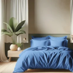 Drap plat coton TERTIO® - Bleu Azur