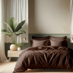 Drap plat coton TERTIO® - Chocolat