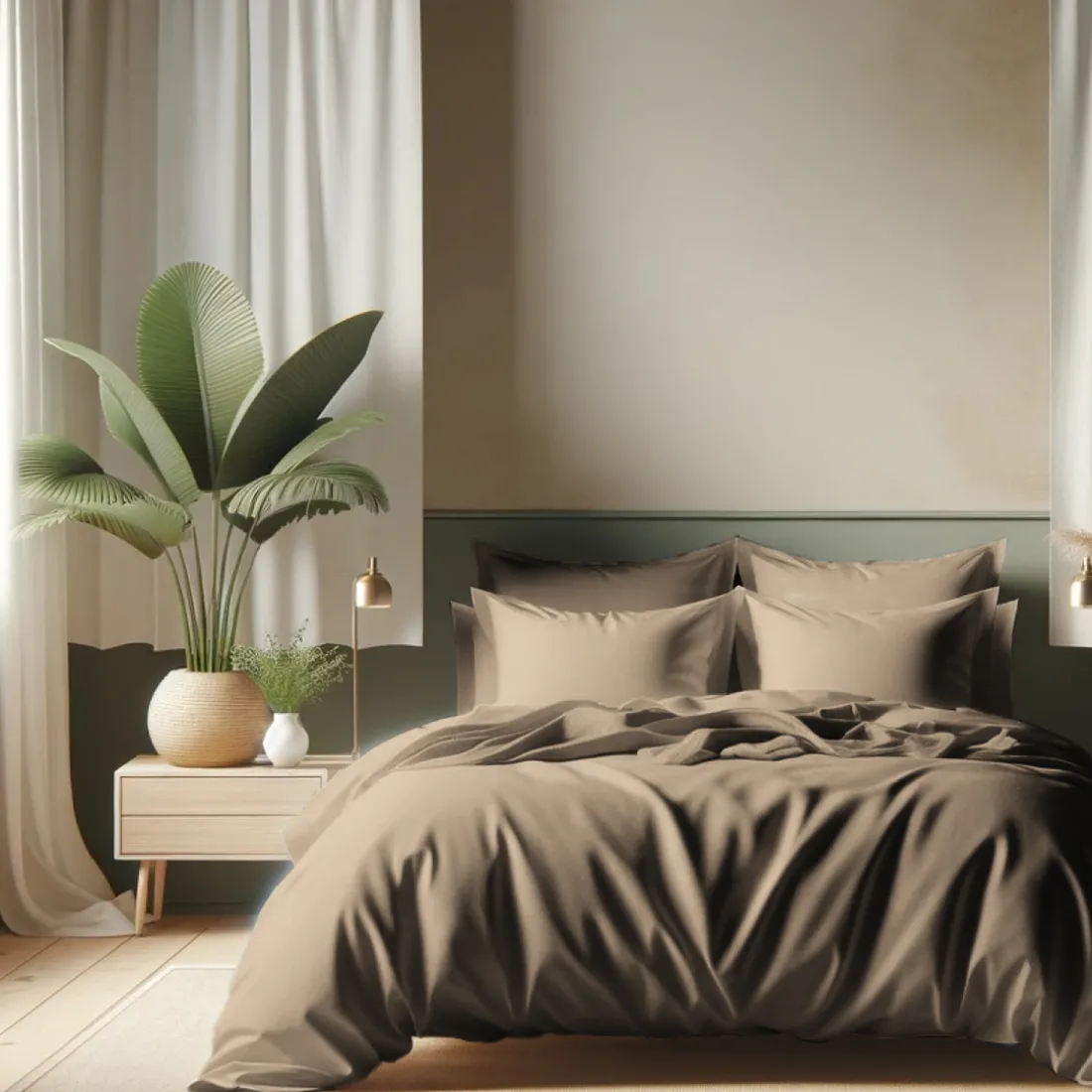 Drap plat coton TERTIO® - taupe