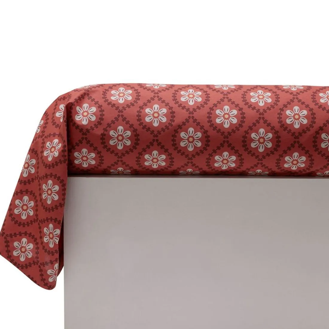 Drap plat DISQUES SOLAIRES, style folk, beige