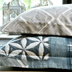 Drap plat effet patchwork Becquet - Bleu - Gris Chiné