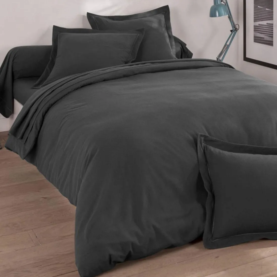 Drap plat en flanelle LAUREAT anthracite