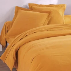 Drap plat en FLANELLE UNI Laureat, jaune soleil