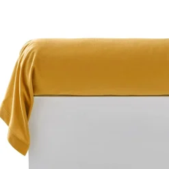 Drap plat en FLANELLE UNI Laureat, jaune soleil