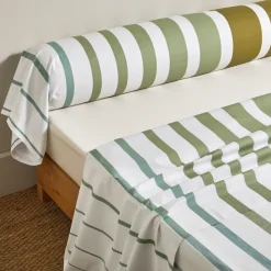 Drap plat en percale de coton GRAND LARGE Kaki