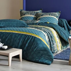 Drap plat en polycoton CUZCO bleu