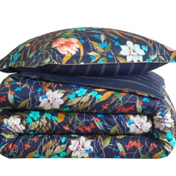 Drap plat en satin coton GIARDINO Nuit