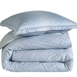 Drap plat en satin de coton GRAVITY Bleu céleste