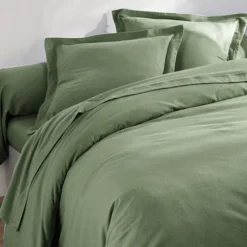Drap plat FLANELLE UNI vert kaki