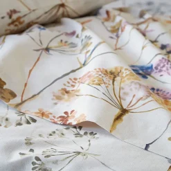 Drap plat FLEURAISON fleurs sauvages beige