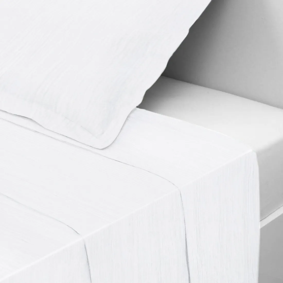Drap plat gaze de coton TERTIO® - Blanc