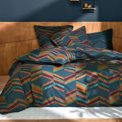 Drap plat JEUX GRAPHIQUES style chevrons, multicolore